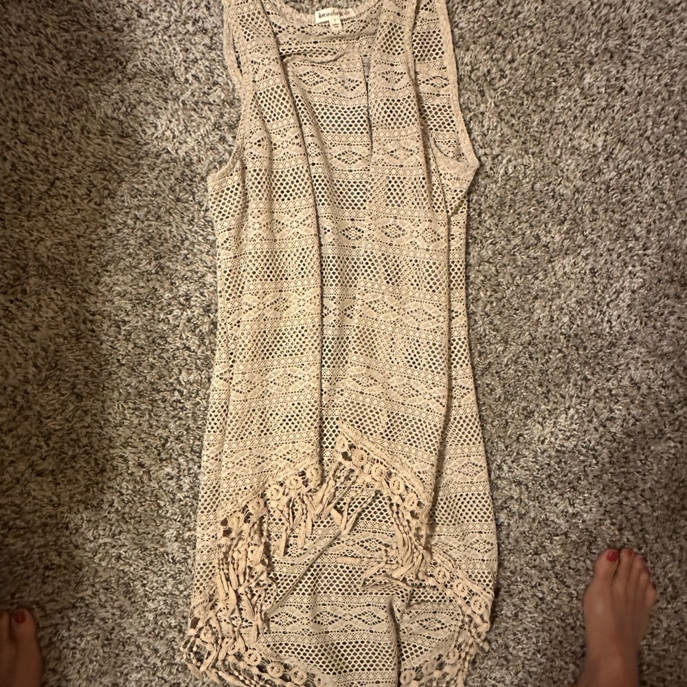 Love on a Hanger Cream Asymmetrical wrap